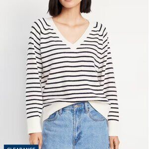 Striped Cotton Lightweight Sweater Medium